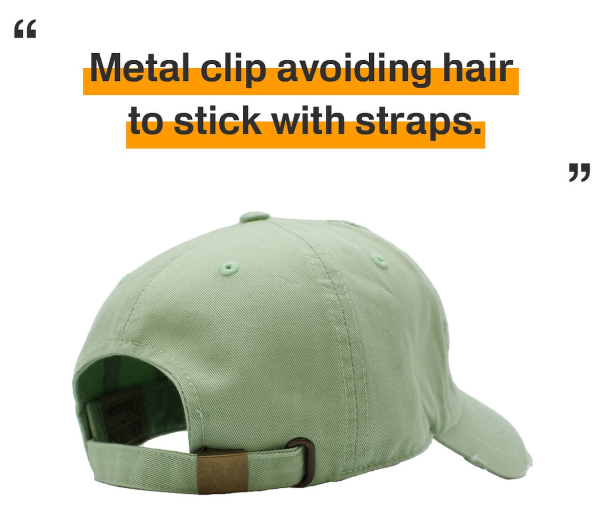 Sage Green Distressed Vintage Baseball Cap Back Side View
